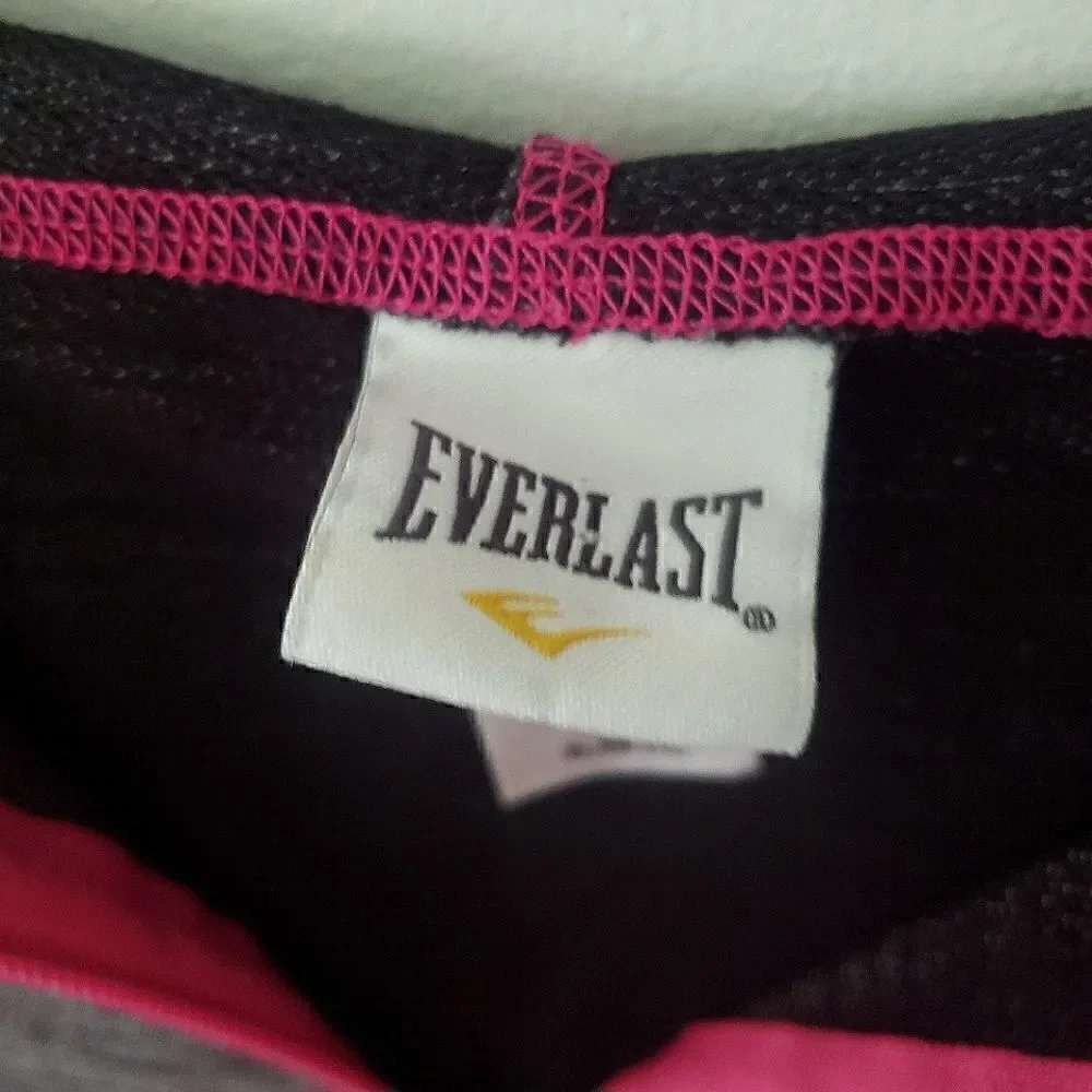 Everlast Zip Up Hoodie Gray Pink Girls' XL